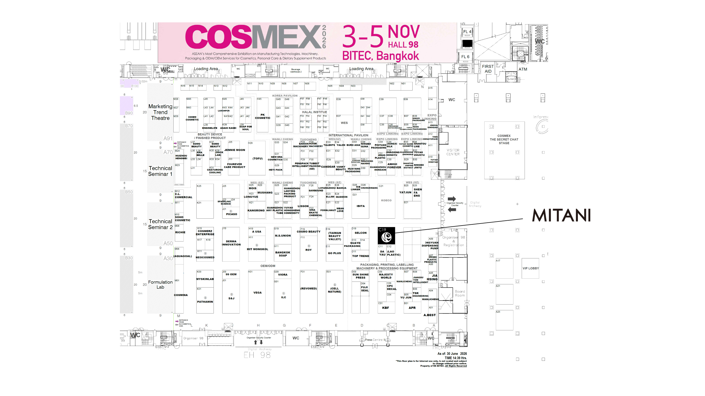 cosmex floor map